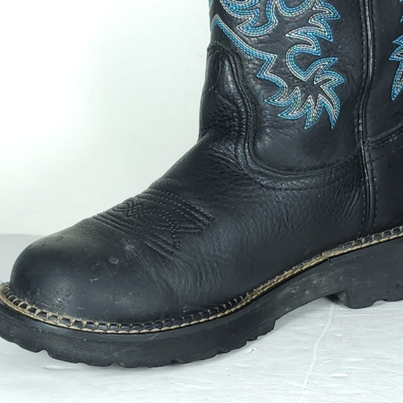 ARIAT Women's Fatbaby US8,5B Black Leather Embroidered Cowgirl Western Boots - Picture 15 of 16